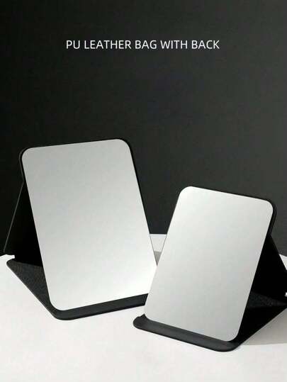 SHEIN قطعة واحدة من مرآة المكياج البسيطة للحمام والنوم، مرآة محمولة للطالب بمكتب ذاتي الصيانة, مرآة تستخدم على المكتب, مرآة للمجوهرات محمولة باليد, مرآة طاولة قابلة للتعديل, مرآة طاولة تسريح للطالب بالسكن الجامعي, ديكور منزلي, إكسسوارات حمام وتجميل لموسم