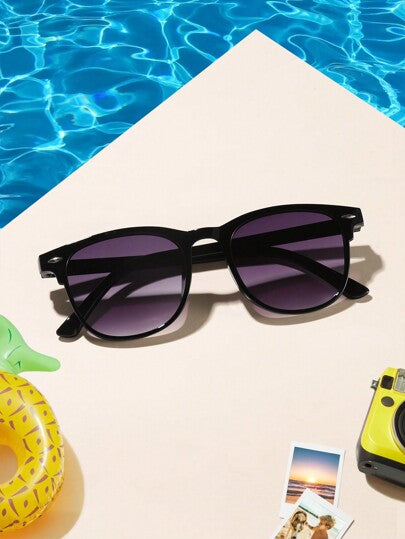 قطعة واحدة من نظارات الشمس الأكريليك العصرية للشباب والفتيات من سن 12 إلى 16 عامًا، التصميم البوهيمي المربع المعاصر، هدية عطلة مثالية