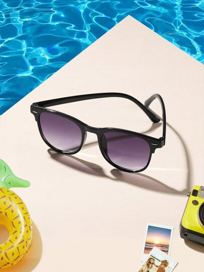 قطعة واحدة من نظارات الشمس الأكريليك العصرية للشباب والفتيات من سن 12 إلى 16 عامًا، التصميم البوهيمي المربع المعاصر، هدية عطلة مثالية