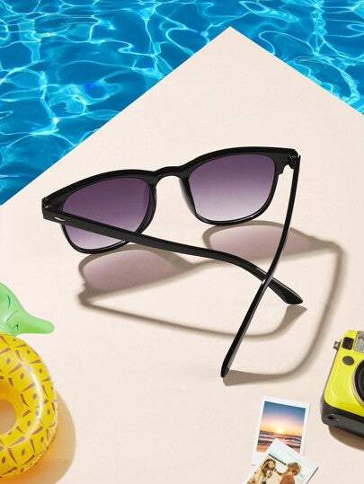 قطعة واحدة من نظارات الشمس الأكريليك العصرية للشباب والفتيات من سن 12 إلى 16 عامًا، التصميم البوهيمي المربع المعاصر، هدية عطلة مثالية