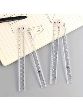 أدوات مكتبية ومدرسية 3 قطع من المسطرات القابلة للطي الشفافة المقاومة للكسر من الأكريليك ، مناسبة لوازم المدرسة والمكتب والقرطاسية.