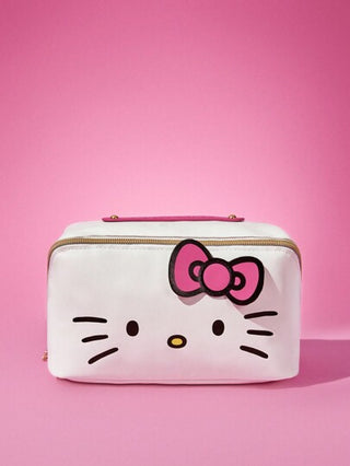 HELLO KITTY AND FRIENDS | SHEIN حقيبة كوزمتيك مطبوع عليها رسوم كارتونية لهالو كيتي باللون الأبيض مع إغلاق سحاب