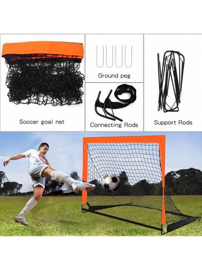 هدف كرة قدم محمول 1باك للساحة الخلفية ، أهداف كرة قدم قابلة للطي للداخل والخارج