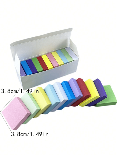 1100 قطعة من الذاكرة المصغرة 3.8 سم * 3.8 سم، 11 لون متنوع، بطاقات فهرس، علامات تبويب، القرطاسية للمكتب والدراسة ودفاتر الملاحظات والتذكيرات والملصقات والأوراق الملونة بألوان عشوائية غير متكررة، لوازم مدرسية، العودة إلى المدرسة