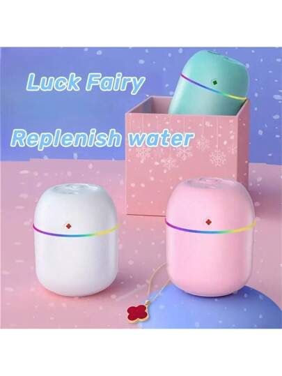 مرطب الهواء بناشر الروائح 1 قطعة مع مرطب USB للغرفة، غرفة المعيشة، المكتب، مرطب السيارة، ناشر روائح السيارة محظوظ متعدد الألوان، مرطب الإضاءة المحيطة مع رذاذ USB، رذاذ العلاج بالروائح