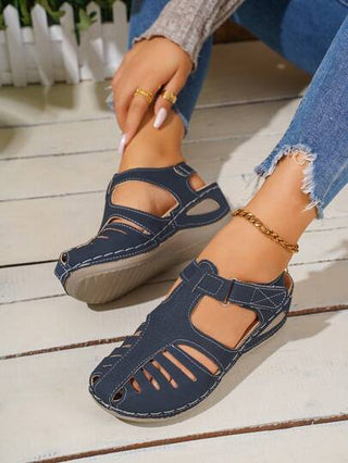 صنادل نسائية خفيفة بكعب متوسط ومريح متعددة الاستخدامات