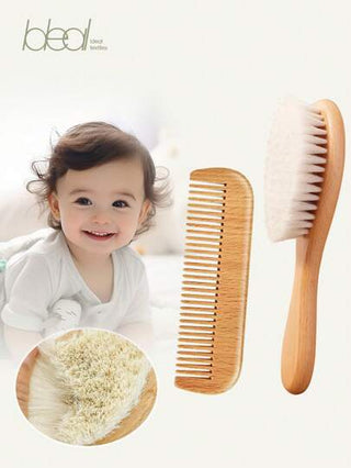 فرشاة حمام مساج فروة الرأس يدوية مُحبوكة من الخشب للأطفال 1 قطعة , مناسبة للرضع والأطفال الصغار
