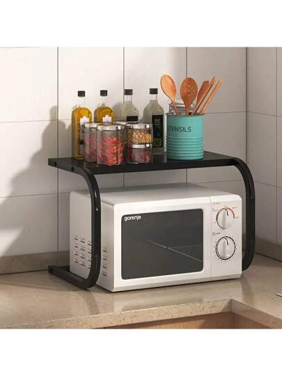 حامل تخزين 1 قطعة، رف الميكروويف، حامل تخزين متعدد الوظائف على الرف العلوي، حامل تخزين متعدد الطبقات، للمطبخ والحمام، للفرن والزجاجات والمستحضرات التجميلية ،منظمات وأدوات تخزين المطبخ