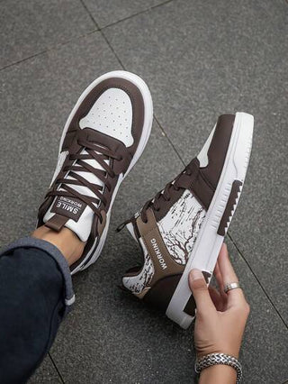 أحذية رياضية كاجوال بطباعة المشاهد وأفرع الشجر ، أحذية رياضية مريحة ، أحذية تزلج يونيسكس عصرية