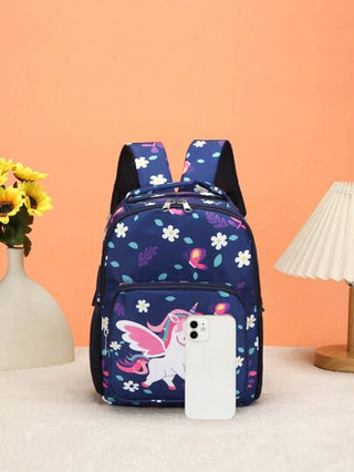 1 قطعة حقيبة ظهر ذات طبعة كارتونية جميلة للفراشة والوحيد، توزيع عشوائي للنقش