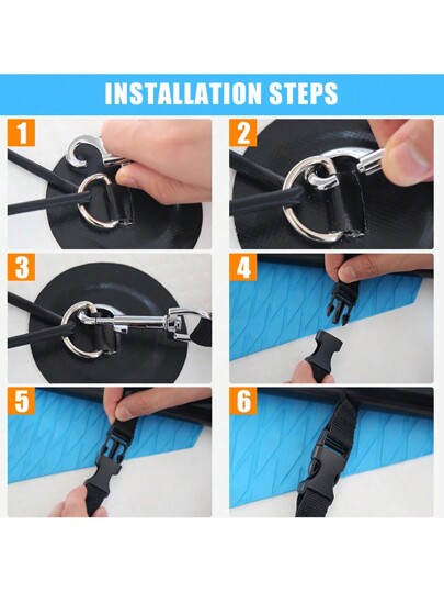 1قطعة حبل أمان متعدد الألوان لمجاذيف القوارب النفاثة من KOETSU، حبل ثابت لألواح التجديف، حبل مطاطي