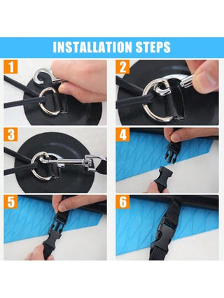 1قطعة حبل أمان متعدد الألوان لمجاذيف القوارب النفاثة من KOETSU، حبل ثابت لألواح التجديف، حبل مطاطي