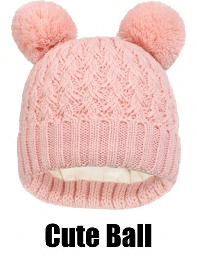 3 قطع قبعة وقفازات وشال منسوجة دافئة للأطفال في الشتاء، طقم قبعة وغطاء رقبة مبطن حراريا للأولاد والبنات الصغار