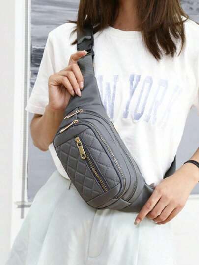 أحذية أوكسفورد حريمي حقيبة خصر خصر مخططة للإناث من أكسفورد مقاومة للماء، حقيبة أحزمة مصمم للصدر عبر الجسم، حقيبة خصر موضة حقيبة الورك موز