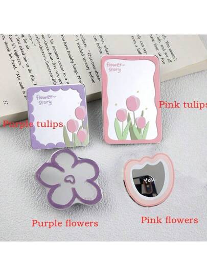 حامل هاتف دب بشكل مرآة لاصقة، حامل هاتف مناسب للهواتف المحمولة أندرويد وآيفون بأشكال مختلفة كالدب والحيوانات والزهور والتوليب والحب ، مناسب كهدية لعيد الميلاد والعائلة والأصدقاء مع مقبض الهاتف المنزلق، إكسسوارات هاتف