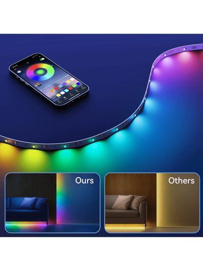 PSTAR طقم شريط إضاءة LED، يعمل بالطاقة من USB، تحكم عبر تطبيق Bluetooth، تغيير لون بتزامن مع الموسيقى، قابل للتعتيم، متعدد الأوضاع، لاصق ذاتيًا، متوفر بأحجام مختلفة، مناسب للتلفزيون/إضاءة خلفية الكمبيوتر، الأعياد، ديكور المنزل الداخلي، جو غرفة النوم
