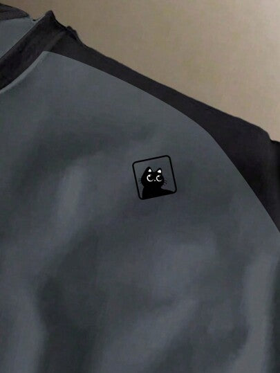 Manfinity Joysei تي شيرت تي شيرت أكمام رجلان بمقاس عادي للرجال