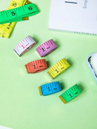 أدوات مكتبية ومدرسية شريط قياس بسيط لون عشوائي - 3 قطع