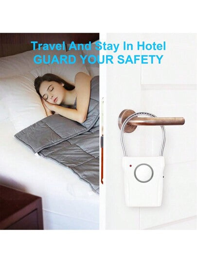 تنبيه مقبض الباب و قفل باب محمول 120ديسيبل تنبيه باب للأمن المنزلي إنذار دخول الباب استشعار مقبض الباب إنذار إنذار السطو على النوافذ للأمن المنزلي سلامة الأطفال (أبيض)