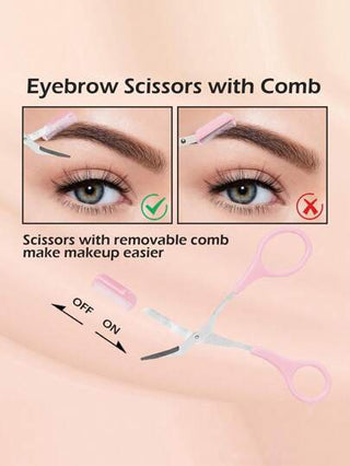 1قطعة مقص حواجب و مشط مشترك للرجال والنساء، بمشط مساعد لتشذيب الحواجب بدقة، أداة مثالية لتحكم في طول الحواجب، إزالة الشعر، أدوات التجميل المنزلية، مقص مع مشط صغير، إزالة الشعر من الوجه، آلة تهذيب الشعر، لوازم الحلاقة، قص الشعر، حقيبة، منظم، تخزين،...