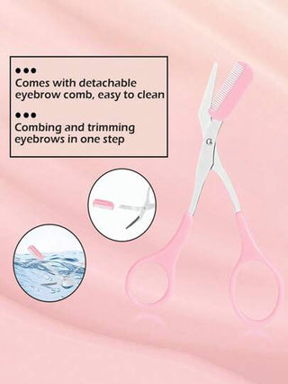 1قطعة مقص حواجب و مشط مشترك للرجال والنساء، بمشط مساعد لتشذيب الحواجب بدقة، أداة مثالية لتحكم في طول الحواجب، إزالة الشعر، أدوات التجميل المنزلية، مقص مع مشط صغير، إزالة الشعر من الوجه، آلة تهذيب الشعر، لوازم الحلاقة، قص الشعر، حقيبة، منظم، تخزين،...