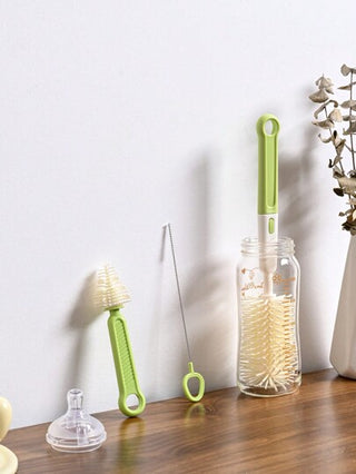 فرشاة تنظيف زجاجة الأطفال السيليكون، أداة تنظيف الحلمة والقش، مجموعة فرشاة تنظيف كوب التغذية