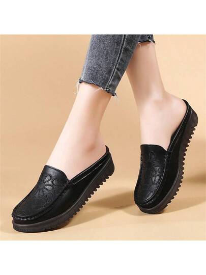 صندل بدون ظهر قابل للارتداء من الخلف، مقاس كبير، أشرطة مغلقة على الأصابع للأمهات، مناسب للربيع والصيف