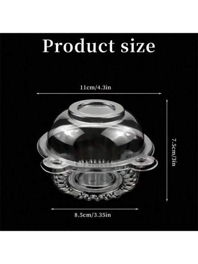20/50 قطعة علب حلوى وحفلات إحاطة رأس الدب الاستهلاكية - مثالية للحفلات والمافن والكعك | حاويات بلاستيكية دائرية للمعجنات مع غطاء قابل للطي