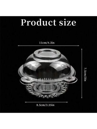 20/50 قطعة علب حلوى وحفلات إحاطة رأس الدب الاستهلاكية - مثالية للحفلات والمافن والكعك | حاويات بلاستيكية دائرية للمعجنات مع غطاء قابل للطي