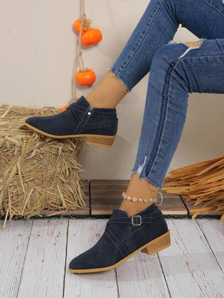 بوت شيلسي كاجوال للمترددين ذات سحاب مريحة بكعب منتصف العرض كلاسيكية رجعية للنساء, يتناسب مع الكارديجان