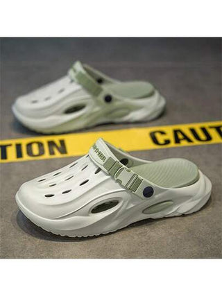 صنادل رجالية من الإيفا ذات قاعدة ناعمة، مرتفعة للاستخدام الداخلي والخارجي على الشاطئ، مانعة للانزلاق عالية الجودة، قابلة للفصل، ذات لونين متنفسة، مناسبة للصيف والخريف