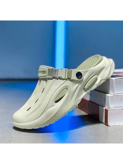 صنادل رجالية من الإيفا ذات قاعدة ناعمة، مرتفعة للاستخدام الداخلي والخارجي على الشاطئ، مانعة للانزلاق عالية الجودة، قابلة للفصل، ذات لونين متنفسة، مناسبة للصيف والخريف