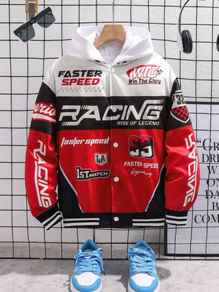 جاكيت بطبعة رقم وحرف كاجوال بارزة للأولاد المراهقين، الأمام