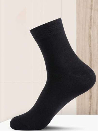 1/3/5/10/20/50 زوج جوارب بحرية ذات لون واحد عالية الساق للرجال في فصل الخريف والشتاء ، جوارب رياضية كاجوال للأعمال - المقاسات الأوروبية/الأمريكية ، أسود وأبيض