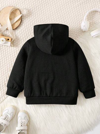 قطعة واحدة معطف قماش نسيج مموج كاجوال للأولاد الشباب، مناسب للخريف/الشتاء