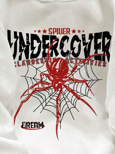 Manfinity Hypemode بلوزة ذات قبعة ضخمة وسميكة للرجال باللون الأبيض، هودي بأكمام طويلة برسومات رياضية حضرية، هدايا للأصدقاء والأزواج والحبيب