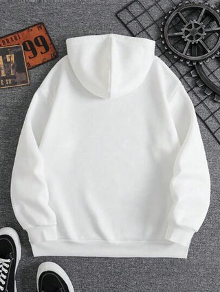 Manfinity Hypemode بلوزة ذات قبعة ضخمة وسميكة للرجال باللون الأبيض، هودي بأكمام طويلة برسومات رياضية حضرية، هدايا للأصدقاء والأزواج والحبيب