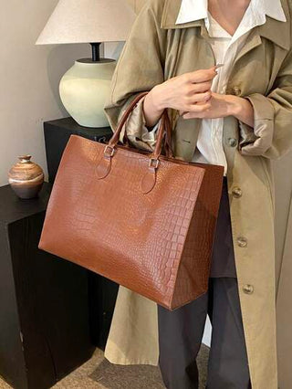 حقيبة التسوق والسفر ذات الطباعة الأفعوانية والمتعددة المواسم، ذات الحجم الكبير، حقيبة لافتة للنظر للنساء في العمل