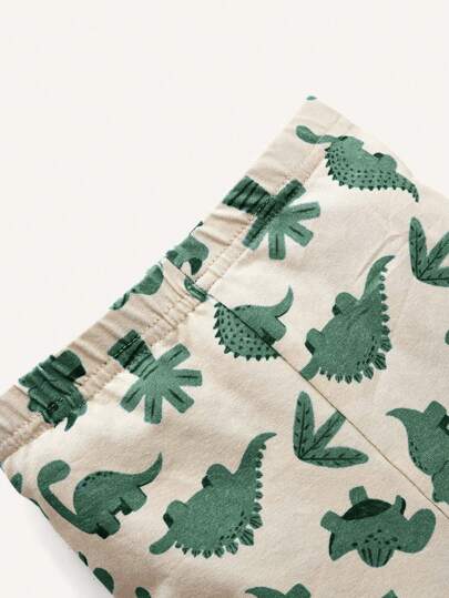 Cozy Pixies مجموعة بنطلون ديناصور مطبوع للأطفال الصبية عدد 2 قطعة