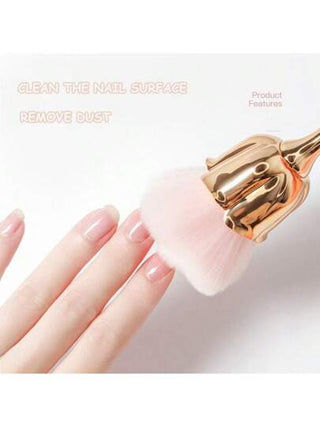 HMQ beauty فرشاة أظافر مزينة بالزهور للمانيكير، فرشاة فن أظافر على شكل وردة، أدوات ملحقات الأظافر، فرش تنظيف الغبار