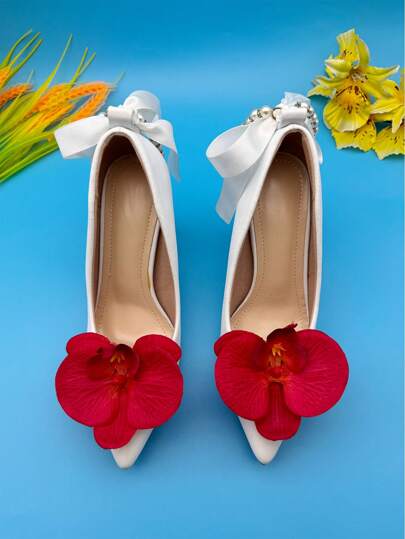 كليب حذاء زخرفي قابل للفصل متعدد الاستخدامات بتصميم فراشة وزهرة DIY مزيف جديد