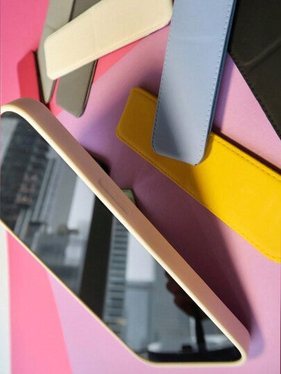 حامل هاتف خلفي بقاعدة الوان عادية ، قاعدة طولية قابلة للطي على سطح المكتب ، حامل هاتف متوافق مع آيفون وهواتف أندرويد، هدية لأعياد الميلاد والعائلة والأصدقاء ، ملحقات الهاتف