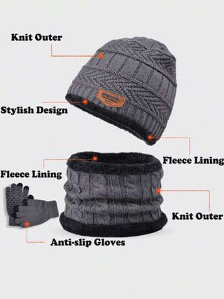 مجموعة قبعة وشال وقفازات مصنوعة بطريقة الكروشيه 3 قطع للأطفال، قبعة وشال للأطفال من عمر 3-12 سنة