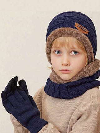 مجموعة قبعة وشال وقفازات مصنوعة بطريقة الكروشيه 3 قطع للأطفال، قبعة وشال للأطفال من عمر 3-12 سنة
