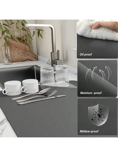 1 قطعة حصيرة تصريف، حصيرة تصريف لماكينة القهوة، حصيرة سريعة الامتصاص والتجفيف من السيراميك الحيوي اللينة، لوح المطبخ المضاد للبقع والغسيل، اكسسوارات وأدوات ومستلزمات المطبخ في عيد الميلاد