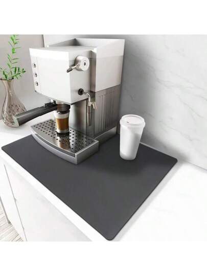 1 قطعة حصيرة تصريف، حصيرة تصريف لماكينة القهوة، حصيرة سريعة الامتصاص والتجفيف من السيراميك الحيوي اللينة، لوح المطبخ المضاد للبقع والغسيل، اكسسوارات وأدوات ومستلزمات المطبخ في عيد الميلاد