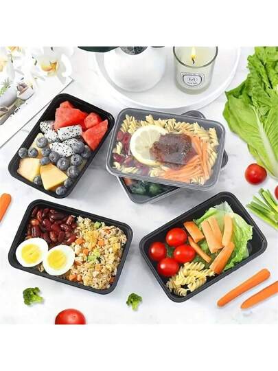 30 مجموعة من حاويات تحضير الوجبات بأغطية،صناديق ميكروويف سعة 22 أونصة، نوعان (شحن مختلط)، صناديق غداء يمكن التخلص منها، مصنوعة من مادة البولي بروبيلين، قابلة للتراكم،آمنة في الفريزر وغسالة الصحون، للاستخدام المنزلي ومطاعم الخدمة الذاتية والنزهات...