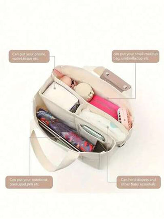 حقيبة كبيرة السعة للنساء مودرن، حقيبة كاجوال للكتف والحمل متعددة الجيوب، من قماش كانفاس، حقيبة أم / طفل متعددة الاستخدامات مع جيب داخلي قابل للفك، وتصميم البلوكات اللونية