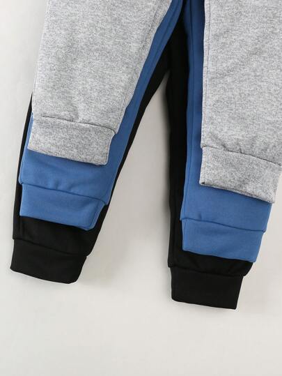 مجموعة 3 قطع بنطلونات رياضية بطباعة حرفية بسيطة للأولاد الرضع لكل المناسبات، مناسبة للارتداء في الخارج في الربيع والصيف والخريف والشتاء