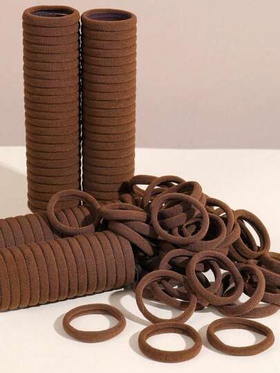 200قطعة/100قطعة/50قطعة/30قطعة/20قطعة شريط للرأس للبنات، شريط للشعر مطاطي لون أسود للاستخدام اليومي، بسيط ومتين، شريط للذيل مكثف، طراز بسيط وأنيق، مرونة عالية ولوازم شعر بلا خياطة مناسبة للحياة اليومية، شعر الاستحمام، الشعر المتقصف، هدايا عيد الميلاد، هداي